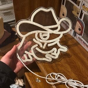 Frog in Cowboy Hat Neon Light Sign